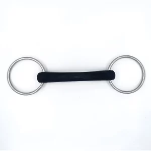 Striaght Black Soft Mouth Loose Ring Snaffle